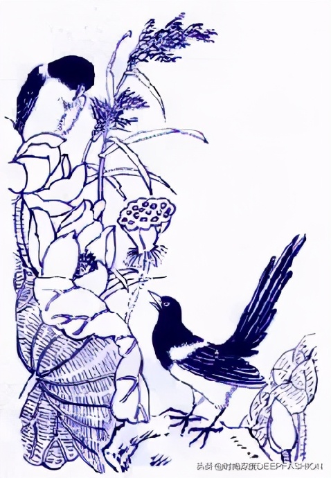 中国传统纹样“之”青花纹样