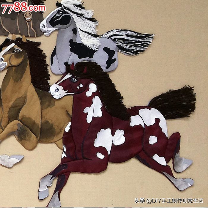 布艺diy拼布图案贴画,布画diy手工制作大全