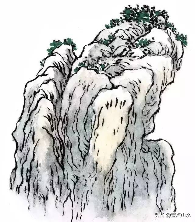 石头的画法配色,石头的几种画法