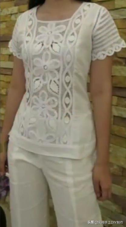 棉麻蕾丝边衬衫,布艺镂空衬衫
