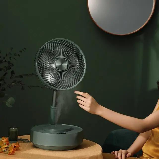 静音无叶风扇带加湿器,风扇小型静音可充电折叠