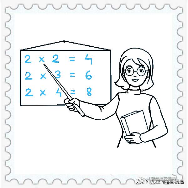 小杨老师简笔画动漫人物教程,保育老师人物简笔画