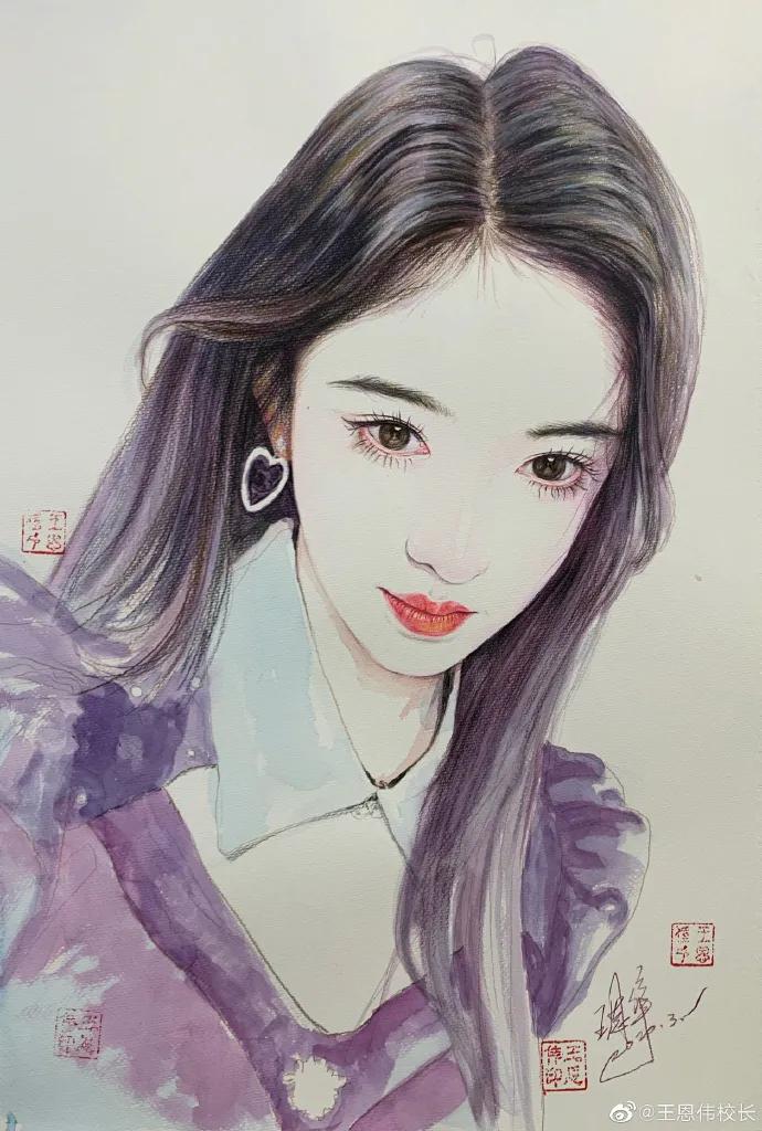 他画遍所有明星，画谁像谁，肖战、热巴、刘亦菲眼神看醉了