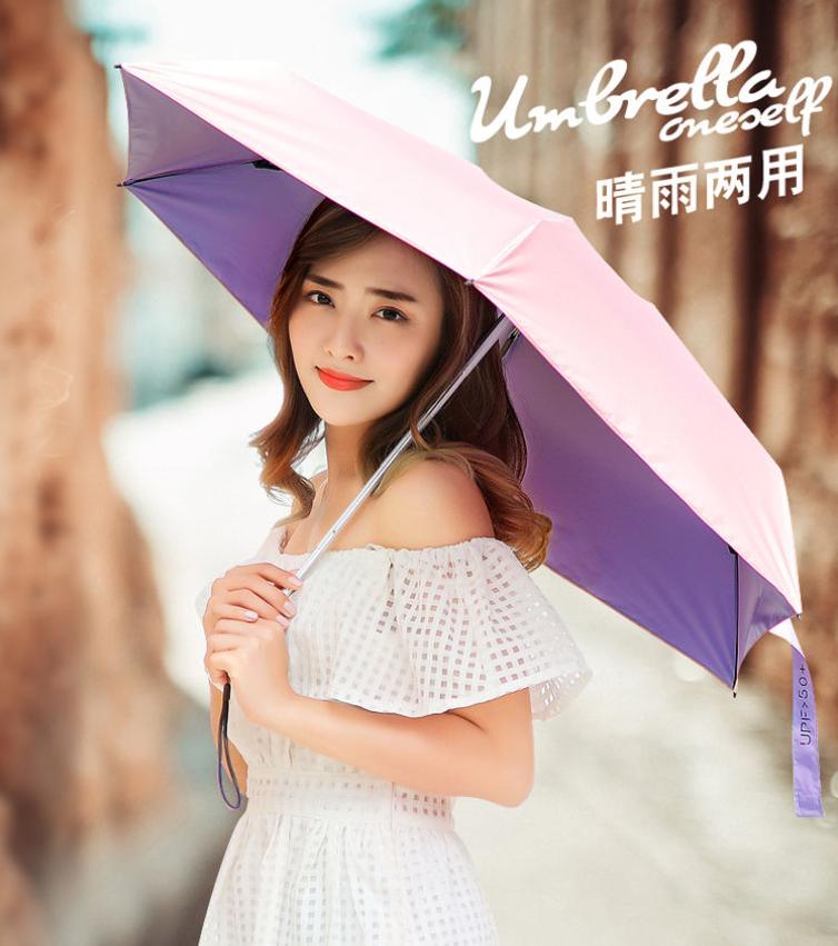 最小最方便携带的防晒伞,出门必备晴雨两用伞自动
