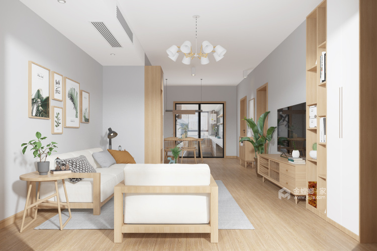 轻法式温馨少女感80平一室大开间,85平米现代简约轻奢风格