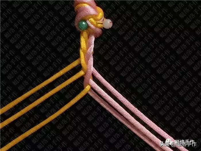 编四股辫绳的编法慢手法,零基础编绳四股辫教程