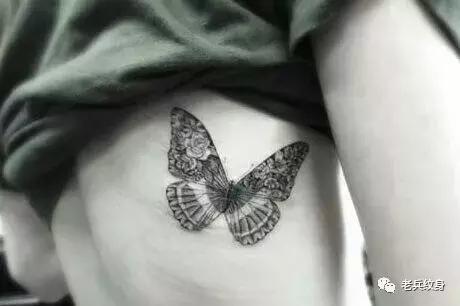 蝴蝶纹身图案,纹身素材蝴蝶后背