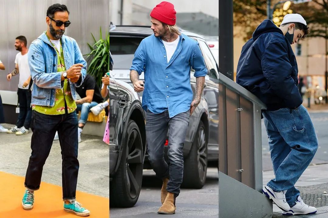 直筒潮流牛仔裤男士穿搭,男士现在流行穿什么版型牛仔裤