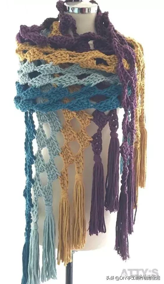 手工diy钩针编织围巾教程,diy手工编织围巾教程