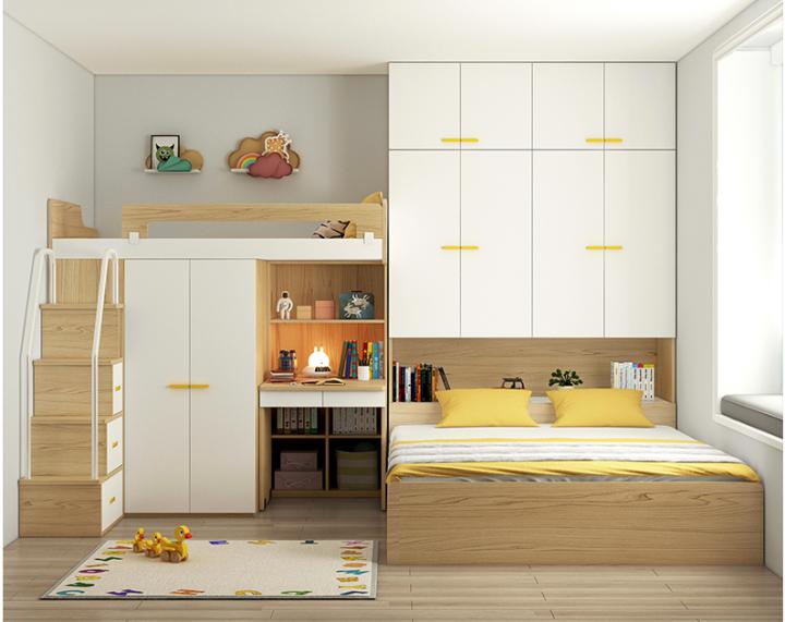 儿童高低床小户型卧室布置效果,小户型搞个阁楼床