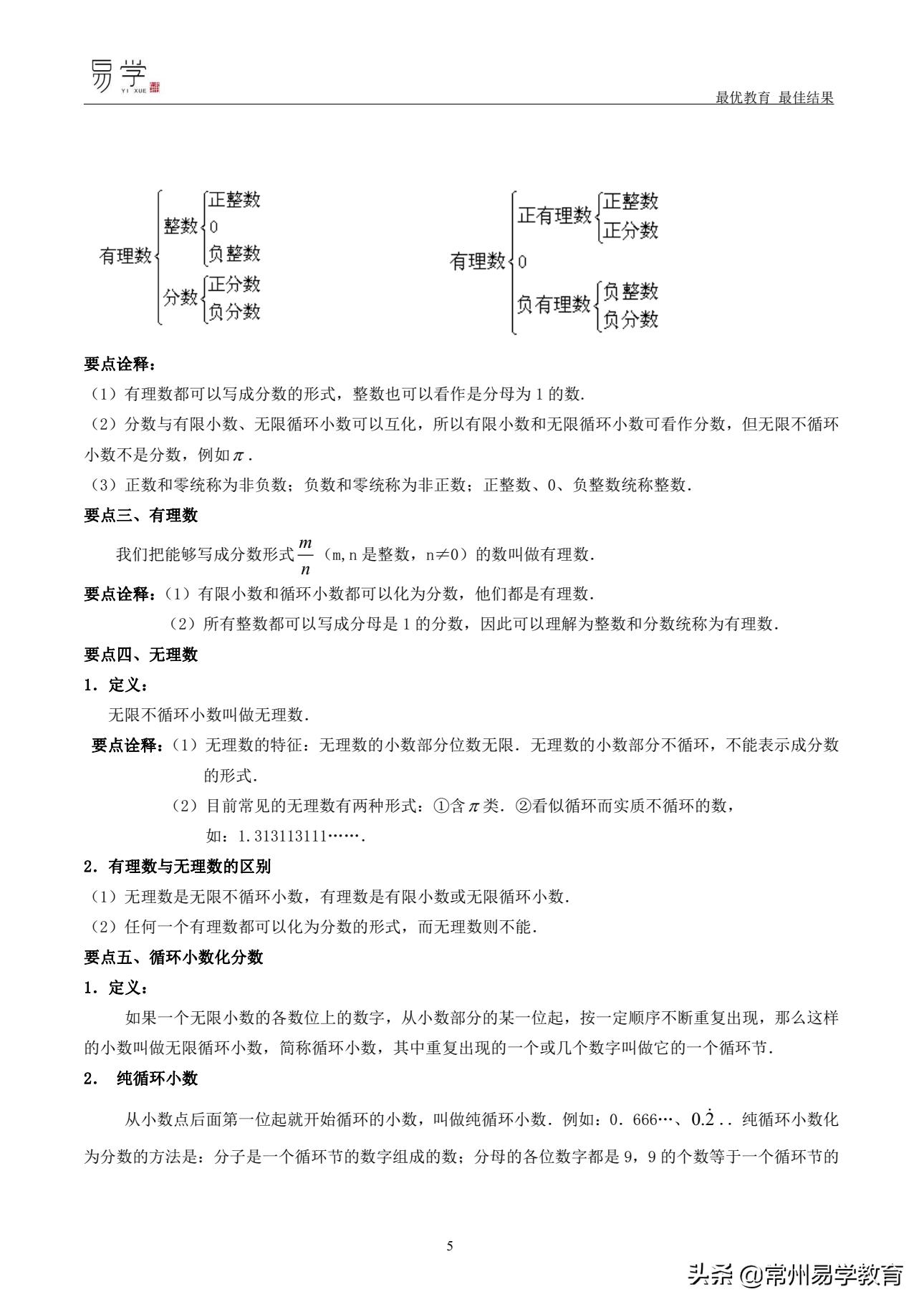 初一数学有理数培优讲解,初中上学期有理数无理数知识点