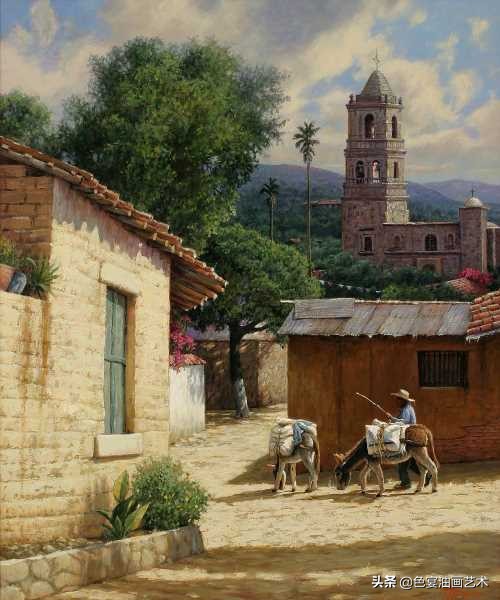 现代风景油画高清大图,后现代油画素材