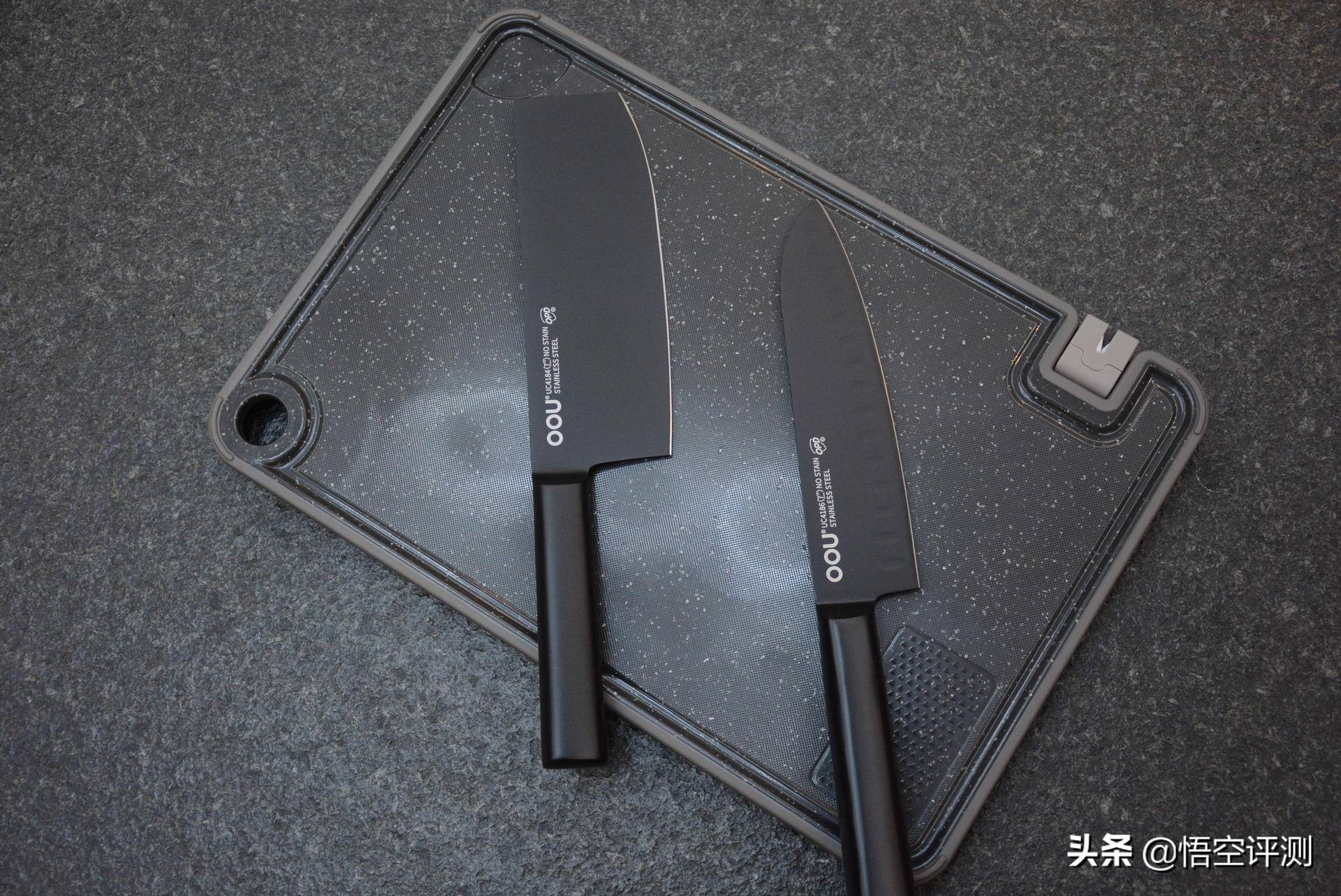 oou刀具套装评测黑白,OOU双面抗菌菜板