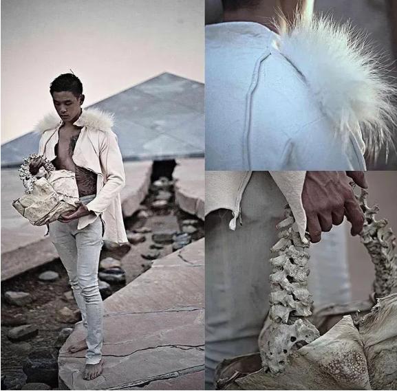 印尼富二代用儿童脊椎和鳄鱼舌头,24岁印尼富二代手拿爆人骨包