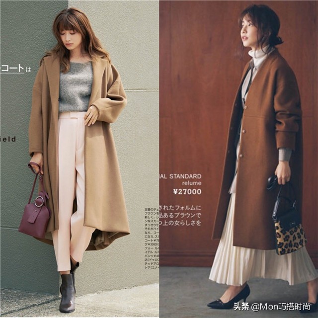 咖啡色棕色羊驼绒大衣会显老气吗,棕色系大衣的4个搭配技巧