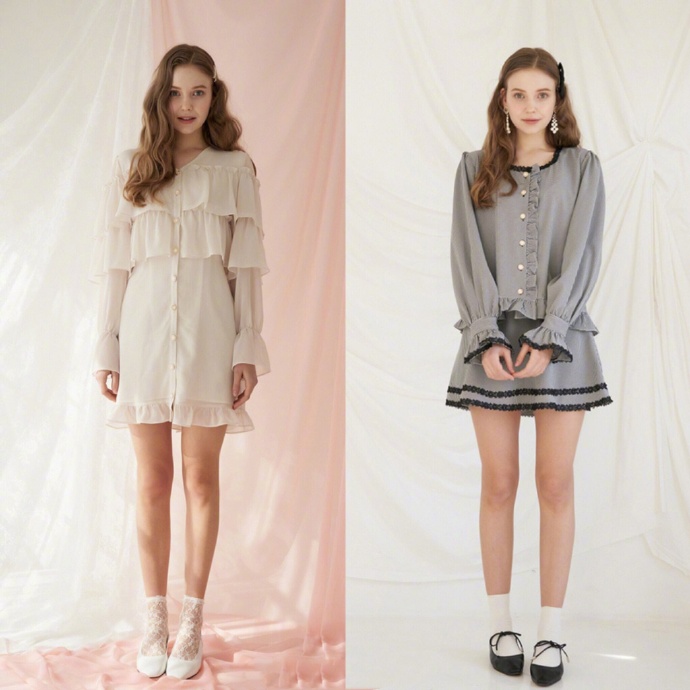 荷叶边连衣裙卖点,荷叶边波点连衣裙显老气吗