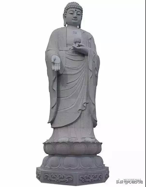 石雕观音佛像雕刻,彩绘汉白玉观音石雕佛像雕刻定制