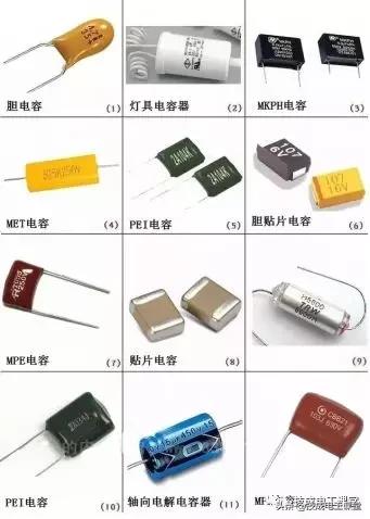 电路板电子元器件符号一览表,电子元器件图片识别符号及名称