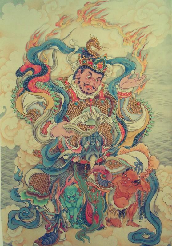 李云中四大天王白描高清图片,佛教四大天王工笔重彩