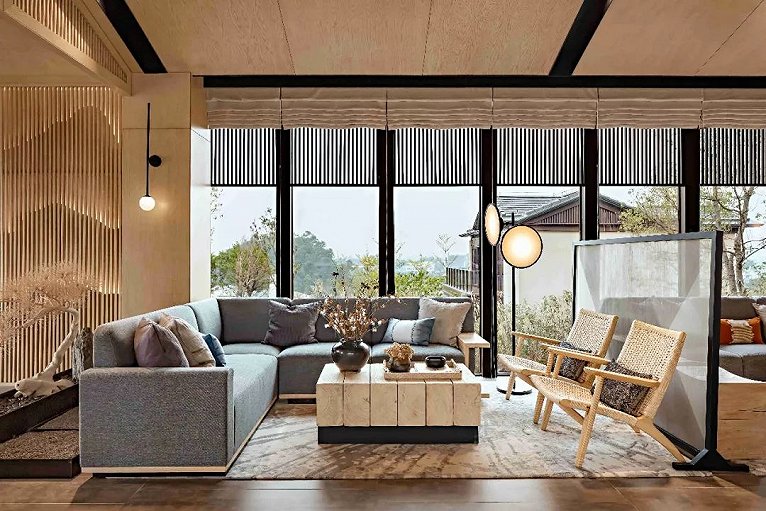 售楼处原木风设计,现代简约原木居所设计