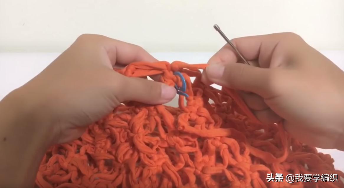 钩针花边袋,手提袋的钩织方法