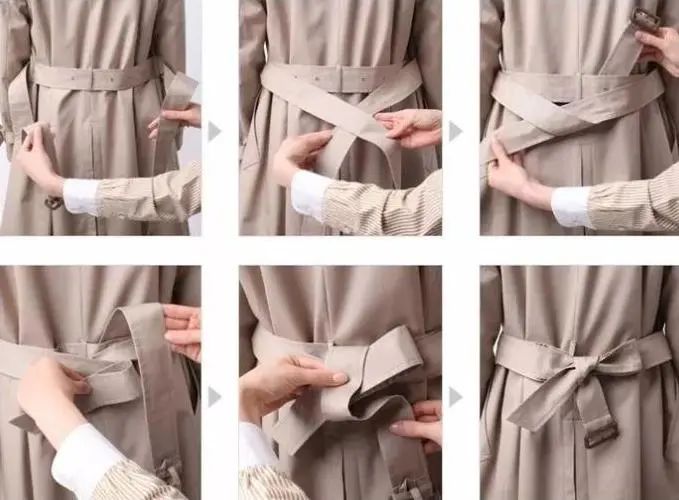 带环风衣的腰带怎么绑,coach风衣腰带的后边系法男士