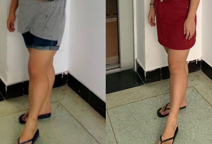 微胖女生怎么减肥成效好？妹子从128斤减到96斤，分享瘦腿经验
