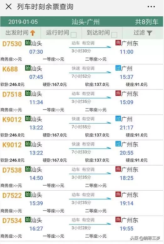广深的潮汕吃货们开心了，官网已上线汕头站1月5号动车票信息