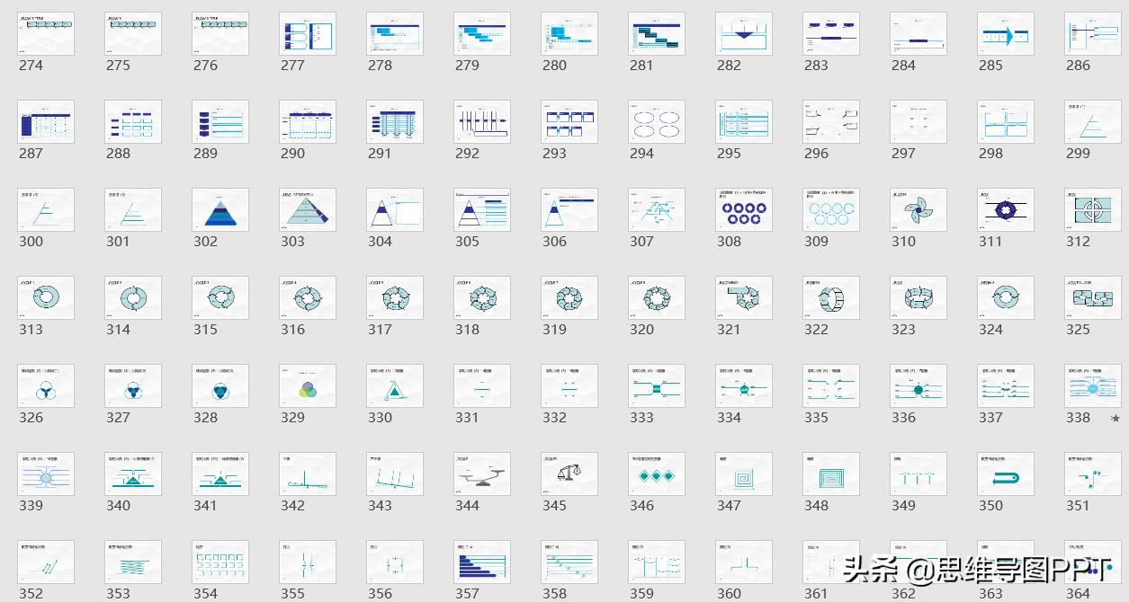 200张精选常用ppt图表,2980页ppt图表