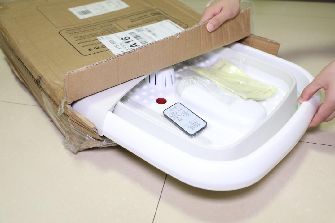 可加热足浴盆可折叠,加热滚轮按摩洗脚盆