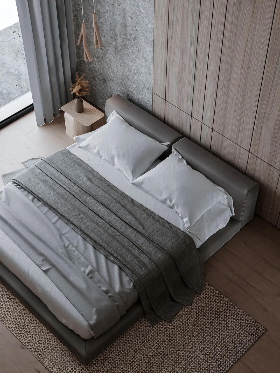 石与木的搭配，极简中透露着温暖