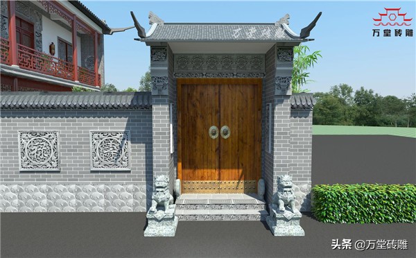 农村院子带门楼子装修风格大全,农村小院子装修影壁墙设计