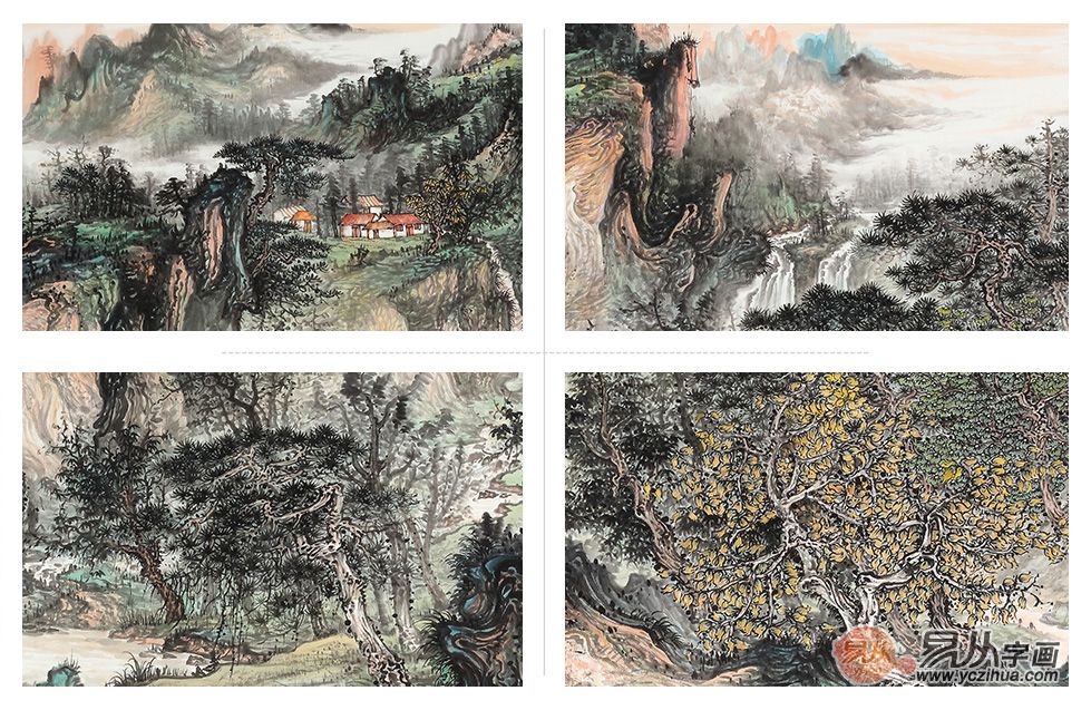 龙志军山水画作品,山水画家作品赏析