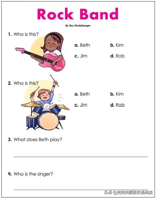 鑻辫鍘熺増璇荤墿鐗囨,鑻辫闃呰棰樼洰rockband