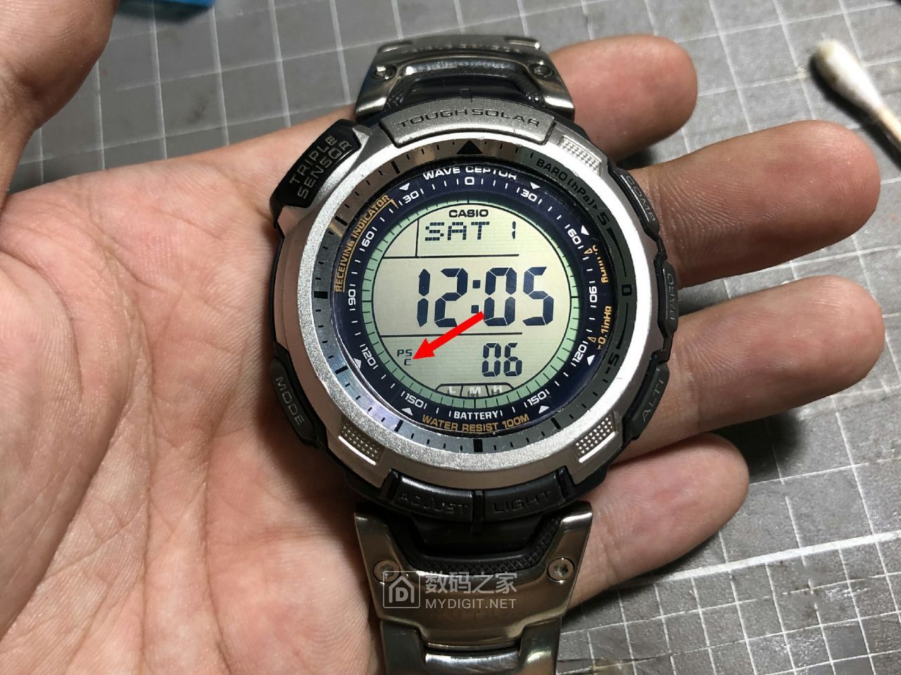 良工巧匠：卡西欧PAW-1300光动能手表电池老化，自行更换并校准