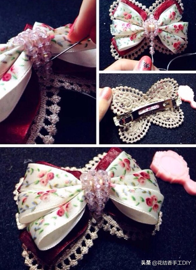 小敏钩针发夹发饰图解,鸭嘴夹钩针发夹发饰图解