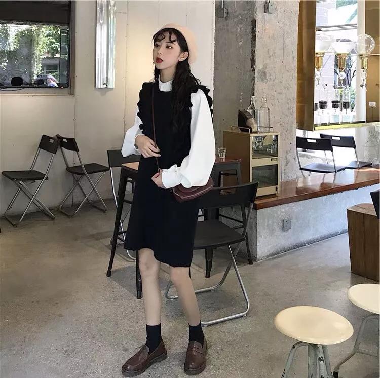 爆款女人味小心机打底衣女,法国绒打底裙