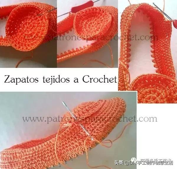旧鞋底改造钩针鞋教程,手工钩鞋教程春夏季椰子鞋