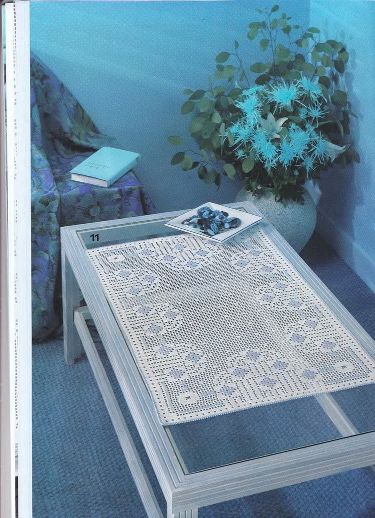 有漂亮的台布钩针图解吗,钩针编织桌布盖巾教程