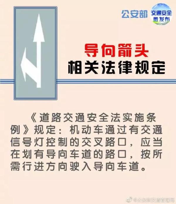 道路上画的箭头各代表什么,路面画有一排箭头标志