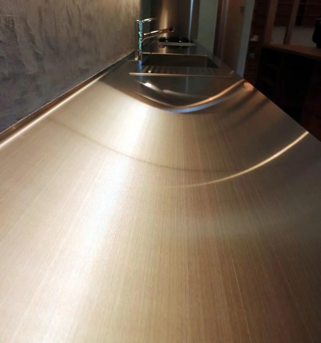 高颜值不锈钢台面橱柜,不锈钢大理石橱柜