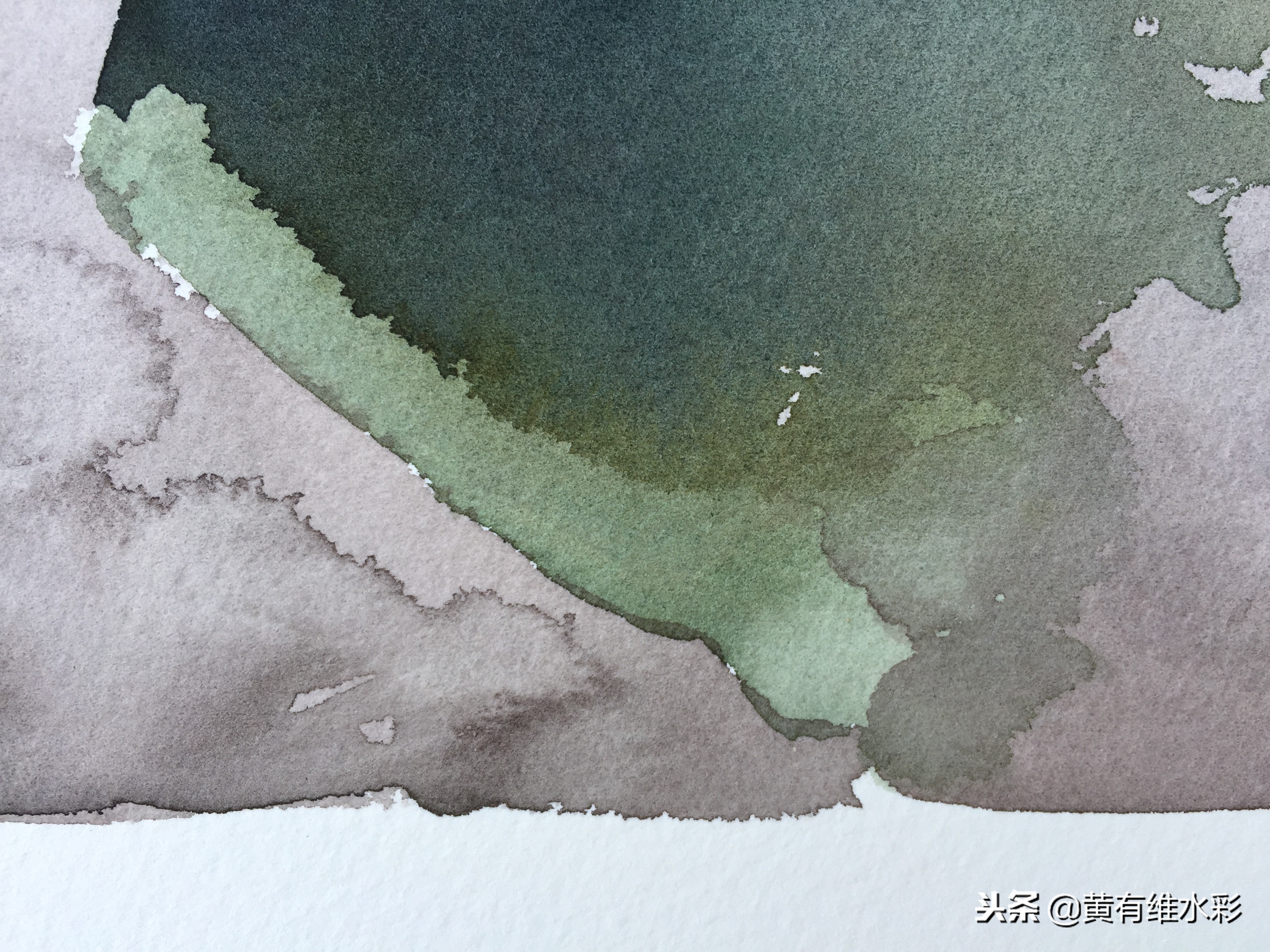 石头水彩风景画,石头水彩画入门教程视频