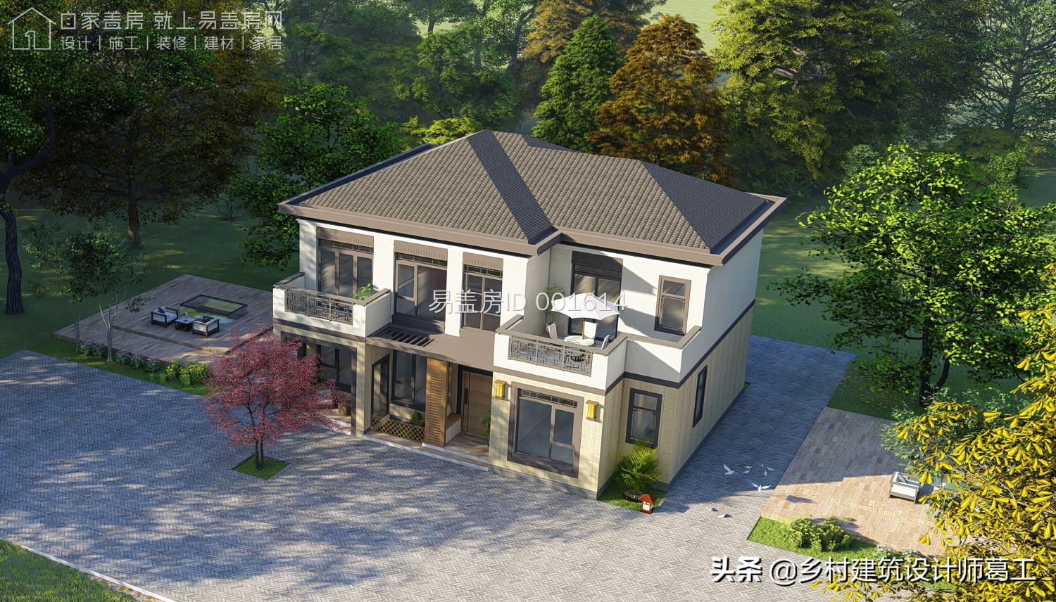 厨房和主屋分开的单层别墅设计,厨房和主屋分离的一层别墅效果图