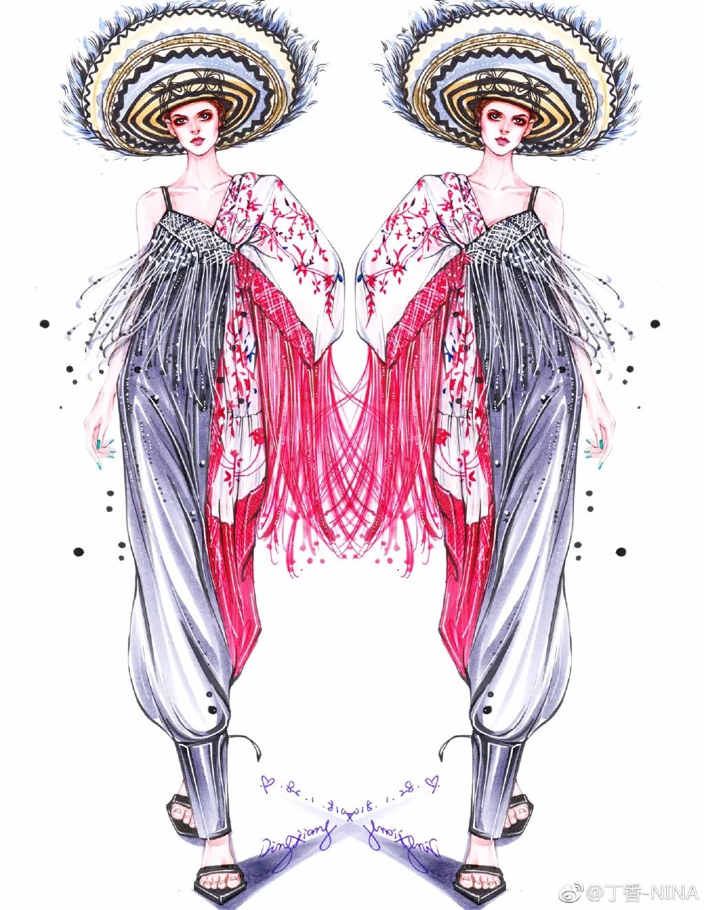 礼服怎么画好看仙气用彩铅,马克笔和彩铅裙子上色教程