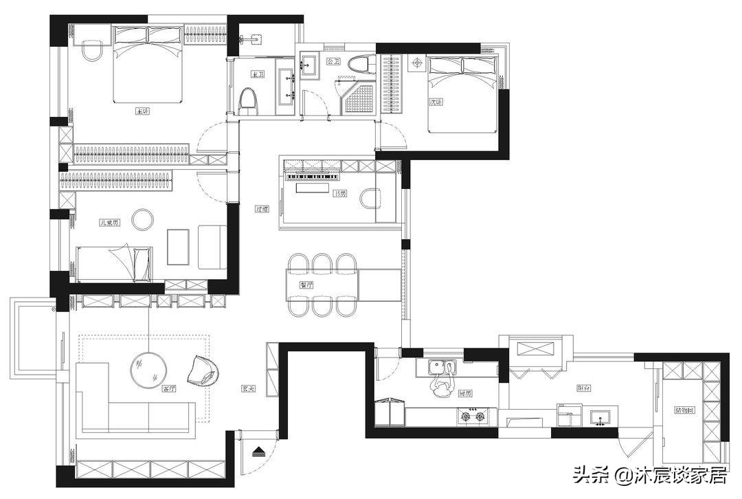 她将全屋吊顶拉平，衣柜采用“二八定律”，非常时尚大气，晒一晒