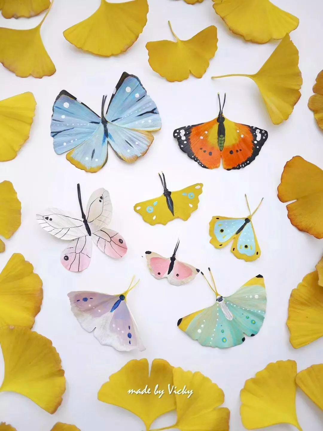 用银杏叶做一个非常有名的艺术品,小学生银杏叶手工简单