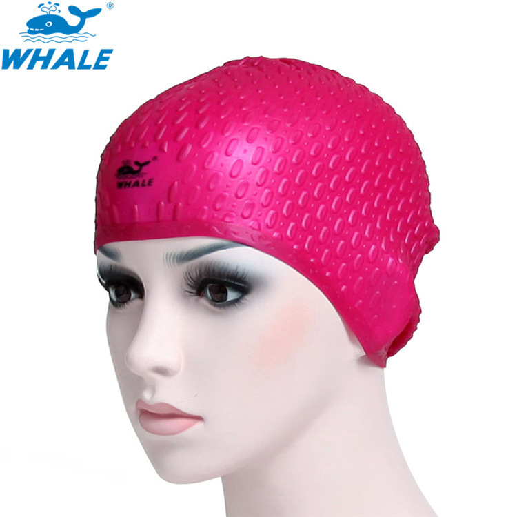 印花硅胶泳帽,鲸鱼护耳泳帽男款