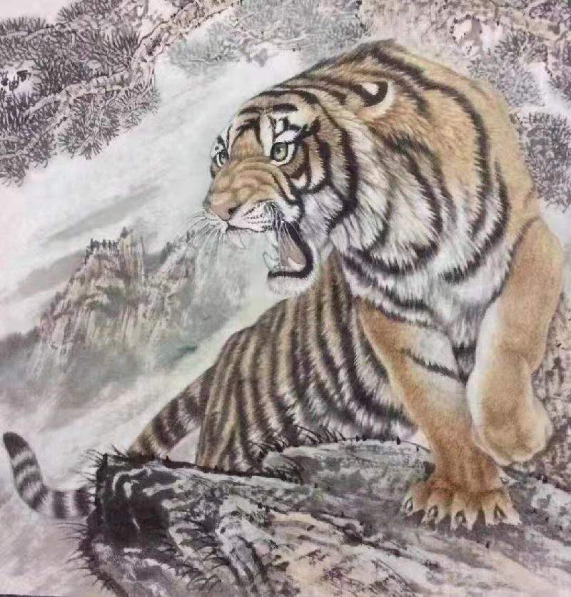 画虎名家秦洪彬,擅长画虎的画家作品欣赏