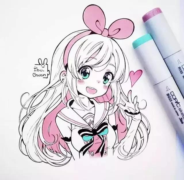 马克笔动漫上色教程q版,动漫手绘马克笔上色教程