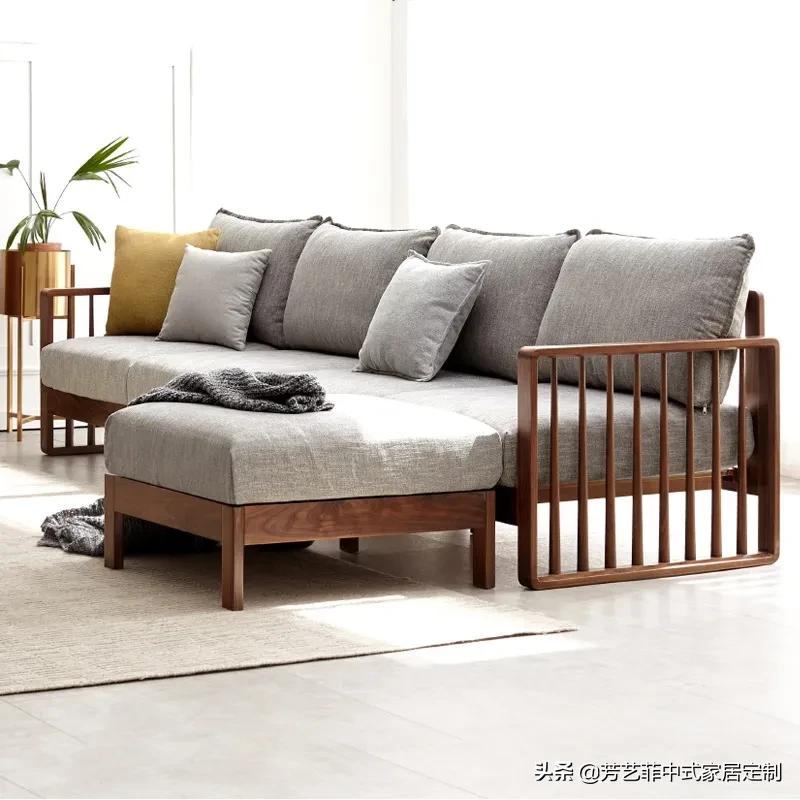 新中式沙发带贵妃榻合适吗,客厅沙发带贵妃位好看吗